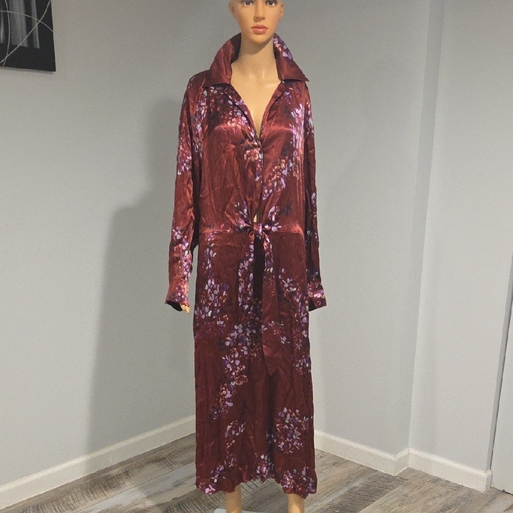 Vince Burgundy Floral Maxi Dress - Picture 3 of 16